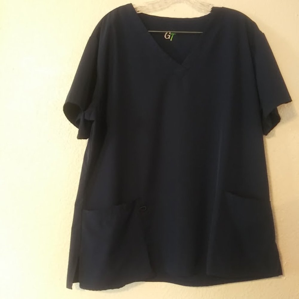 GT Performance 2X navy blue V-Neck medical nursing scrub